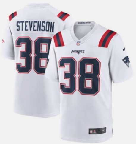 Men & Women & Youth New England Patriots #38 Rhamondre Stevenson White Limited Stitched Game Jersey